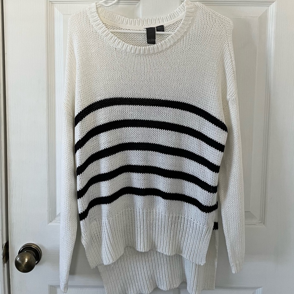Quinn Black and White Striped Sweater - Picture 1 of 3